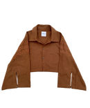 AYNA - 002 EMBROIDERED CROPPED BUTTON UP SHIRT