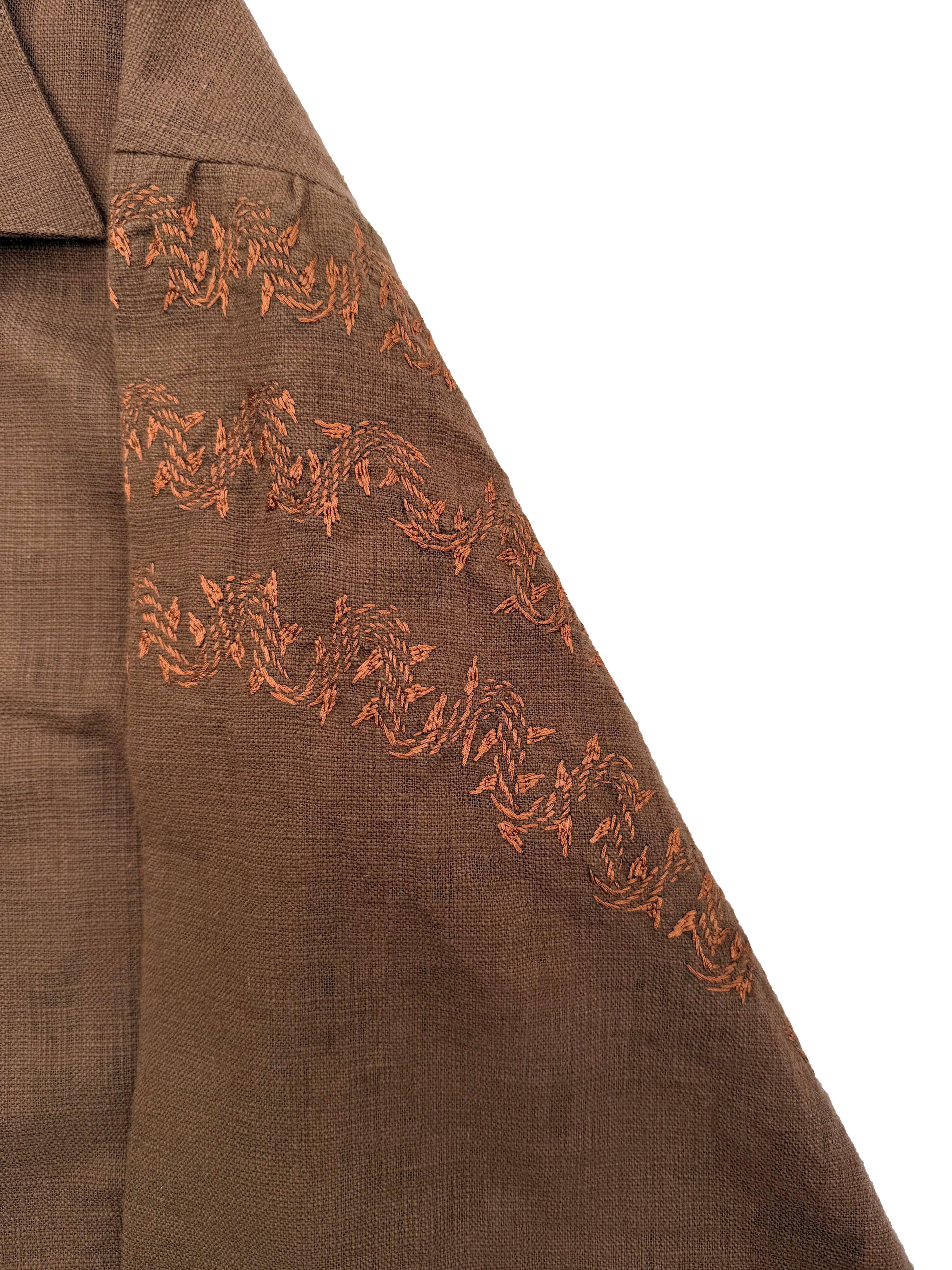 AYNA - 002 EMBROIDERED CROPPED BUTTON UP SHIRT